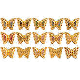 Butterfly Shape Golden Plated High-Quality Sew-on Alloy Charms Inlaid Cubic Zirconia WholesaleRhinestone